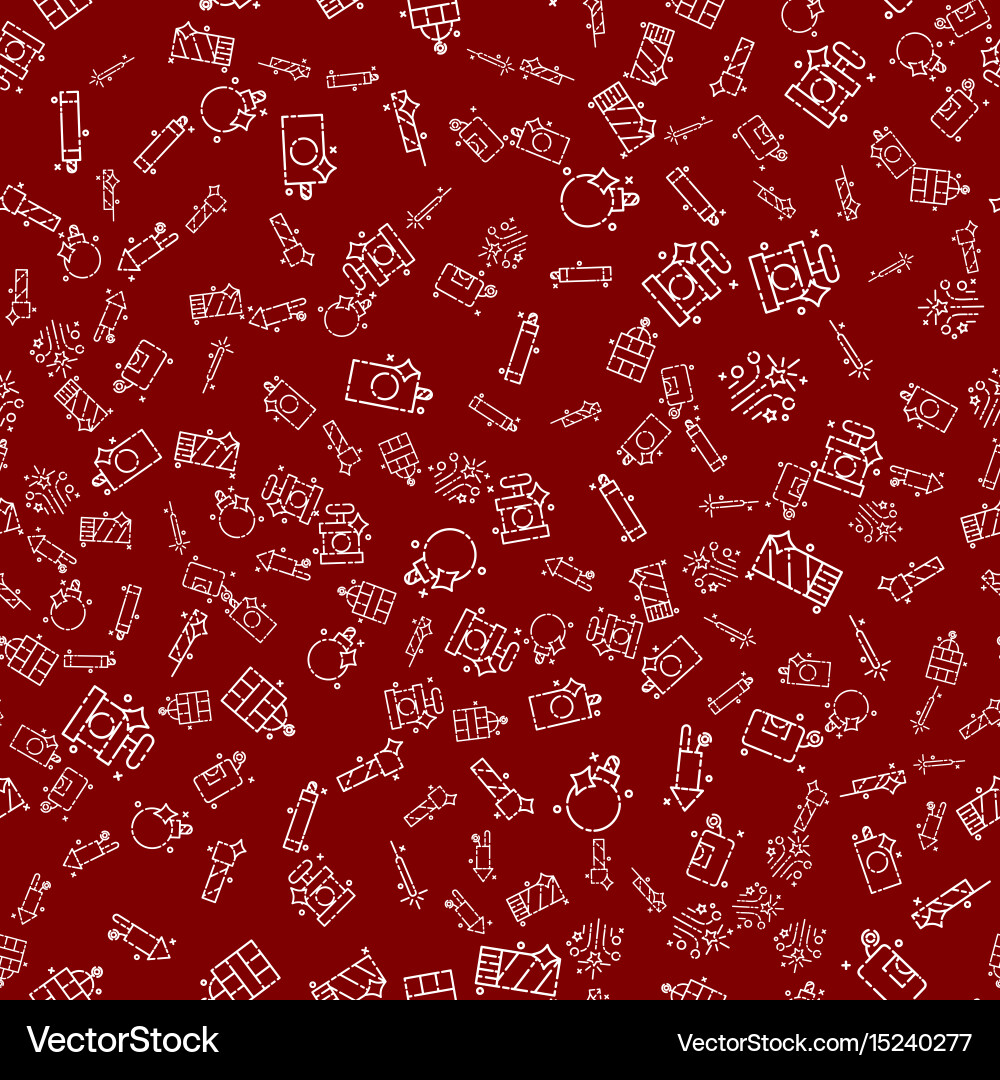 Pyrotechnics set pattern vector image