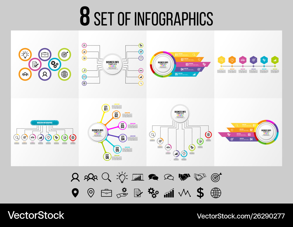 Set of infographics elements design template Set of infographics elements design template vector image
