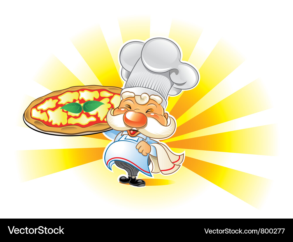 Smiling Pizza Chef Vector Image