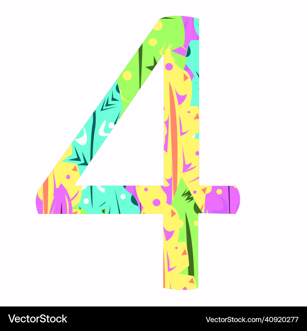 Stylized figure four with an abstract pattern Vector Image