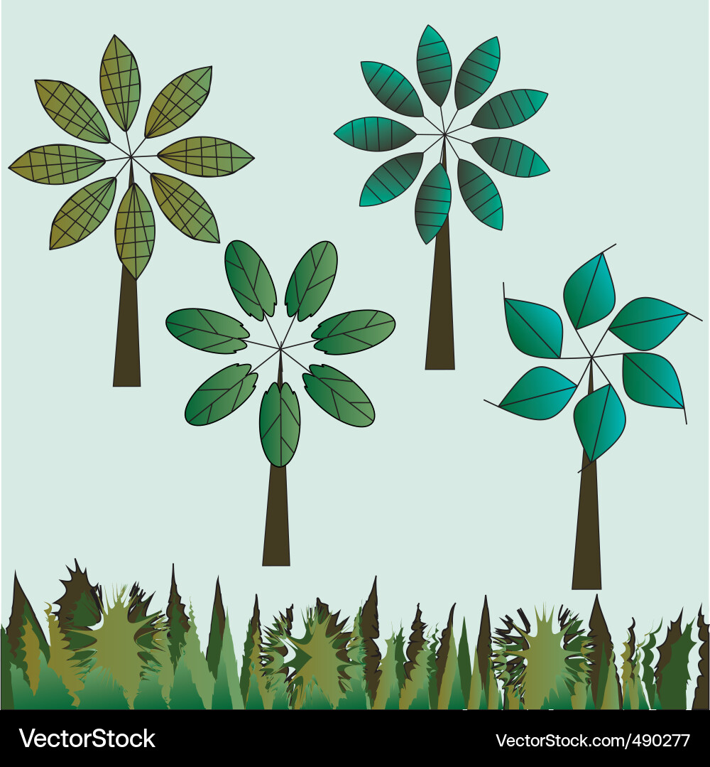 Trees set Vector Image