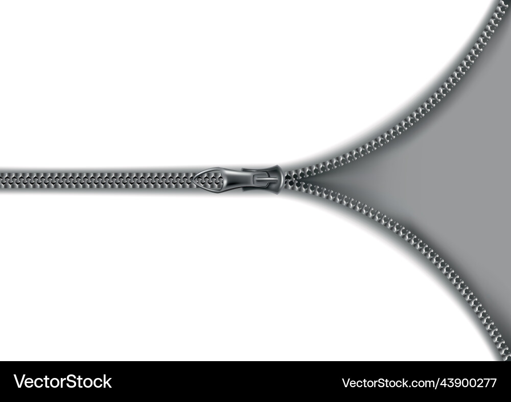 Zipper open background half opened flat isolated Zipper open background half opened flat isolated vector image