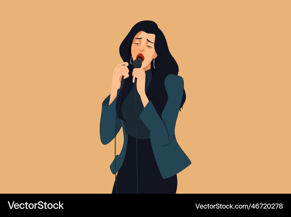 A woman in business clothes sings A woman in business clothes sings vector image