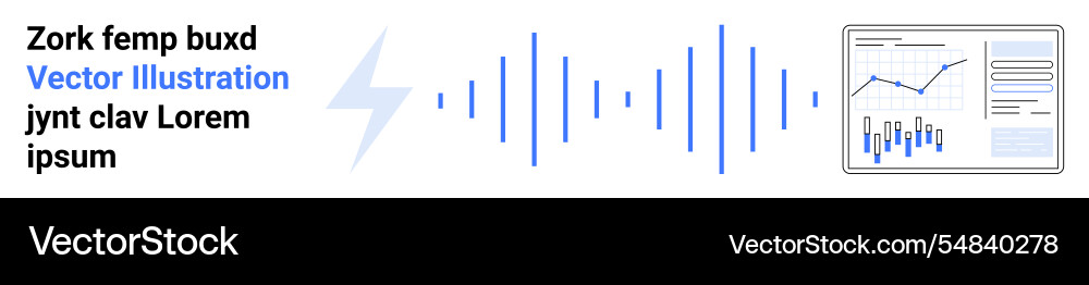 Blue data analytics and sound wave integration Vector Image