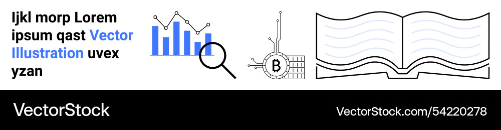 Business analytics concept with graphs magnifying Vector Image