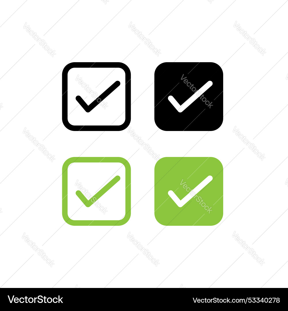 Checkbox icon set check box tick mark symbol vector image