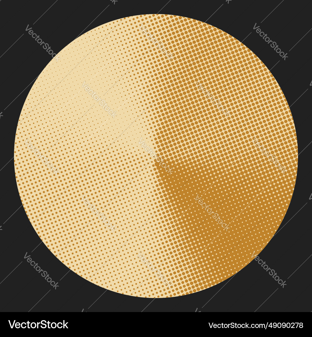 Circle with conical halftone gradient effect Circle with conical halftone gradient effect vector image