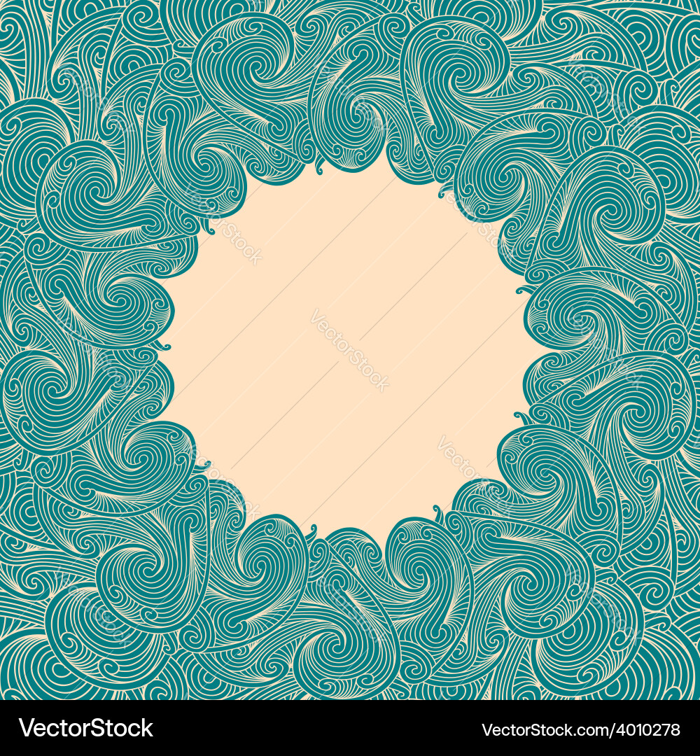 Elegant Round Frame with Swirls Vector Image