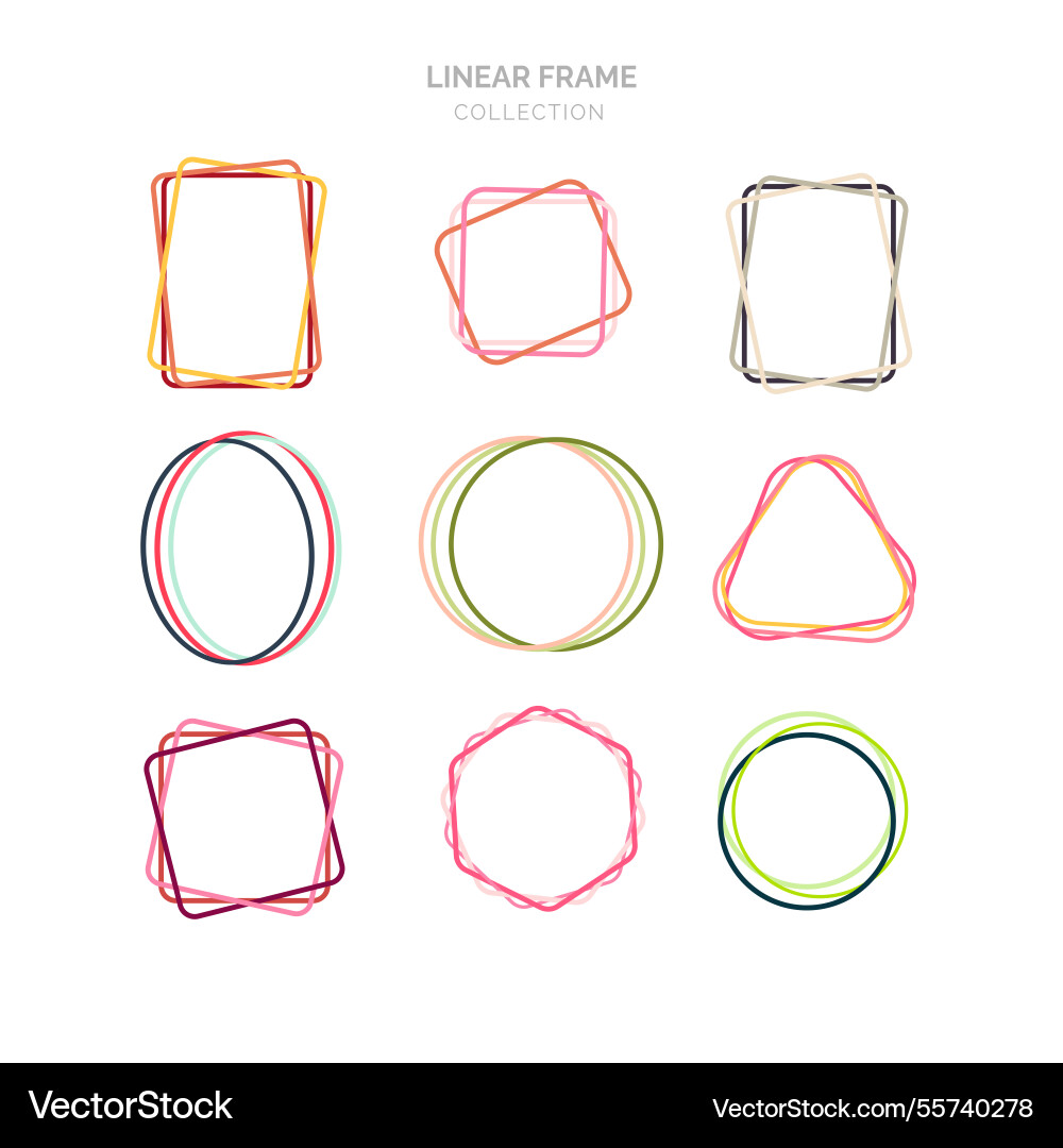 Frame collection with lineal style Vector Image