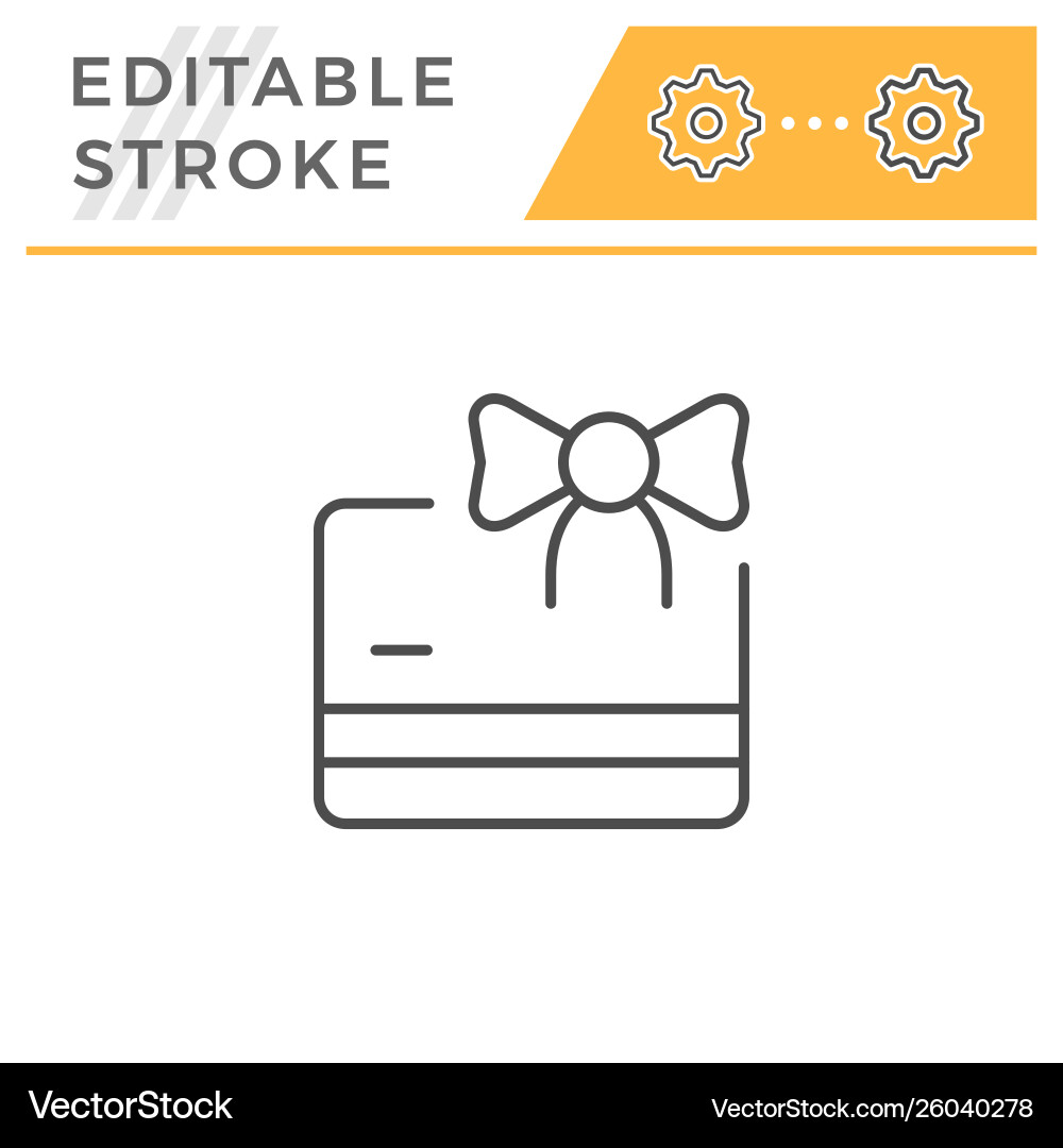 Gift Card Editable Stroke Icon Vector Image