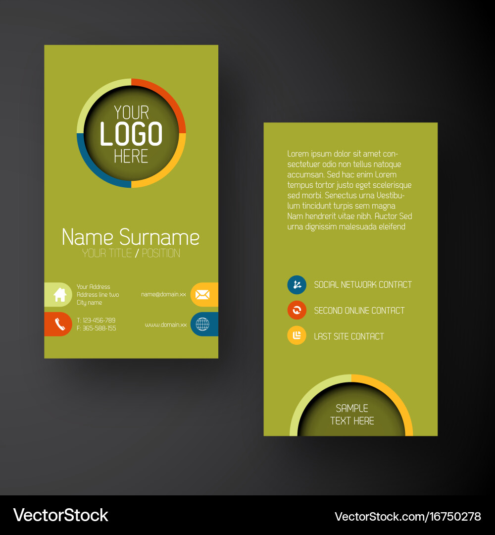 Green Business Card Template Vector Image