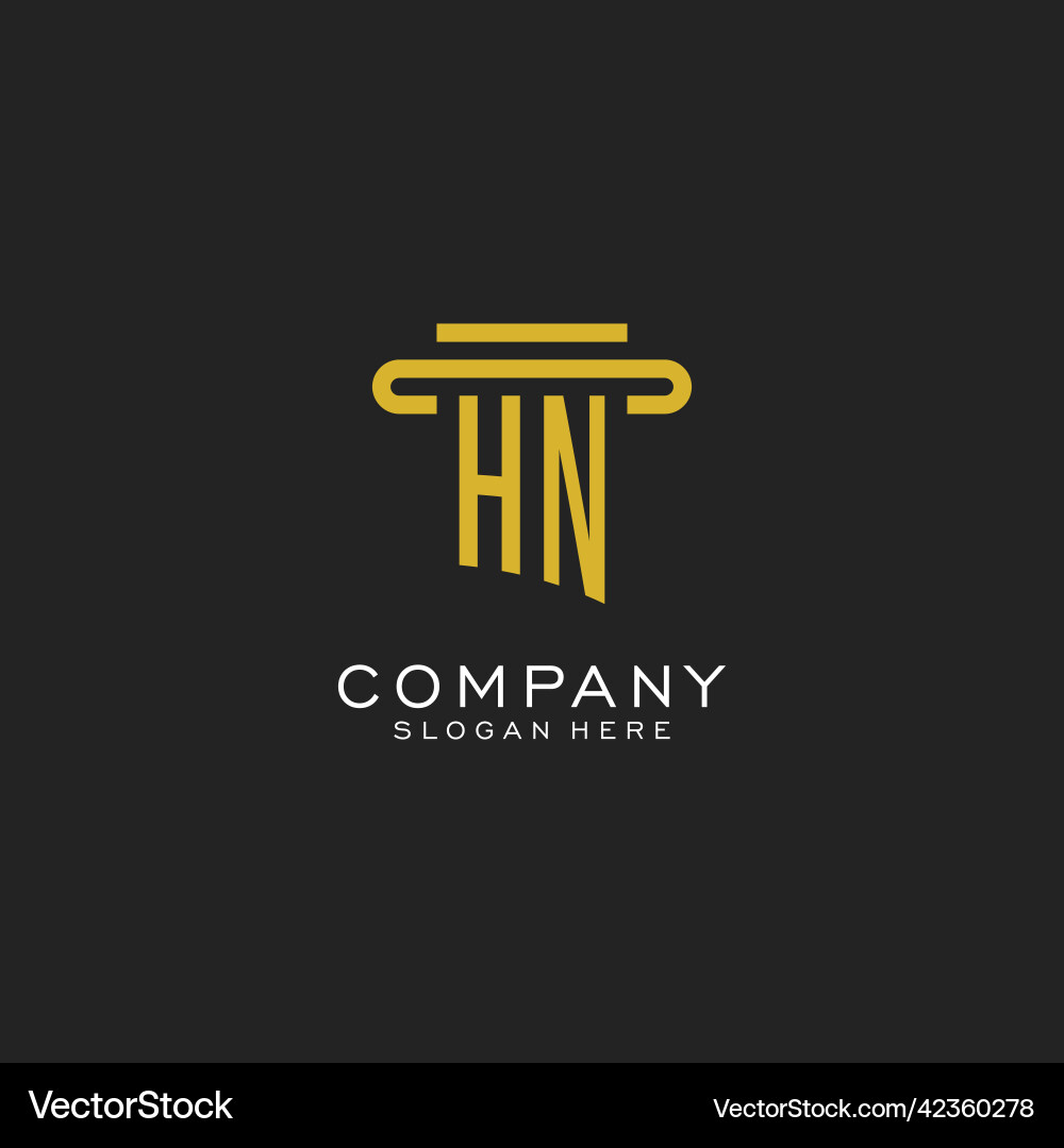 Hn Original-Logo mit einfachem Säulenstil-Design Hn Original-Logo mit einfachem Säulenstil-Design vektorbild