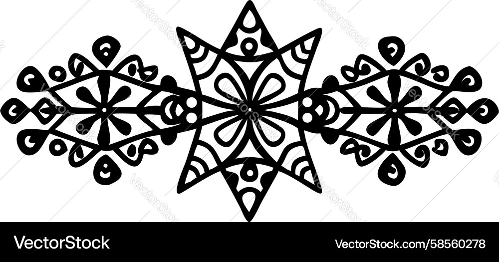 Intricate Snowflake Border Vector Image