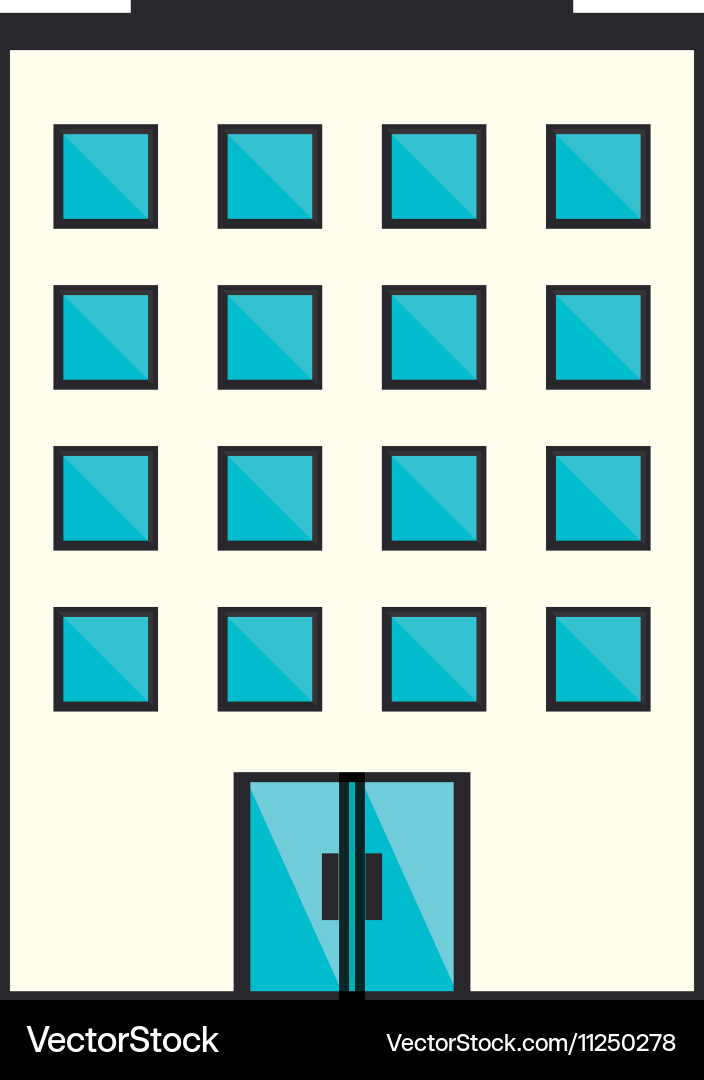 Isolated building with windows design Vector Image