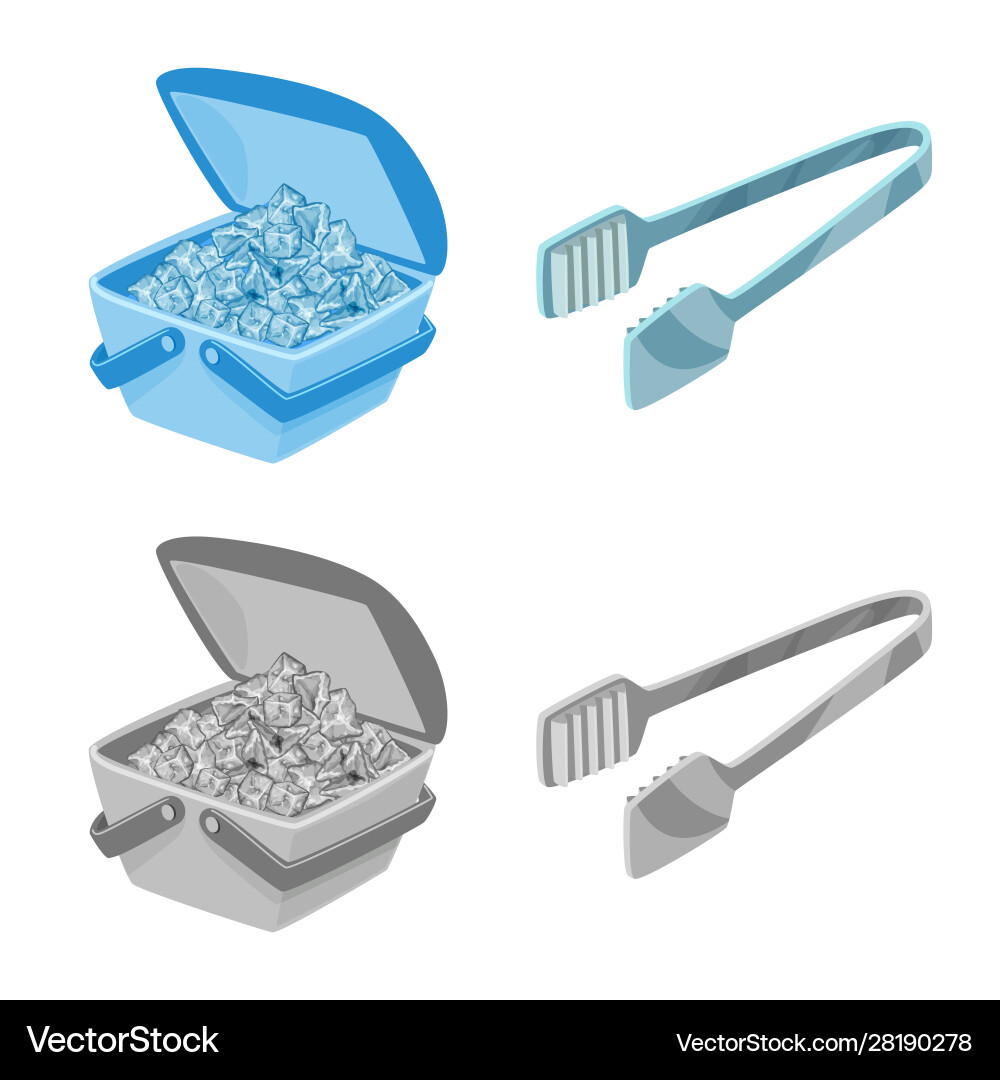 Isolated object texture and frozen sign set Vector Image