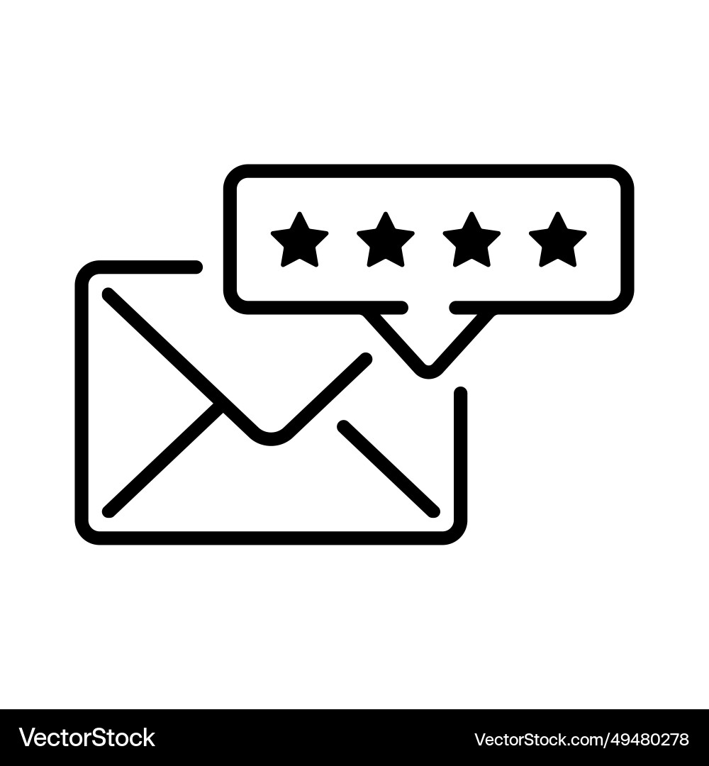 Line style icon design for email and rating Line style icon design for email and rating Vector Image