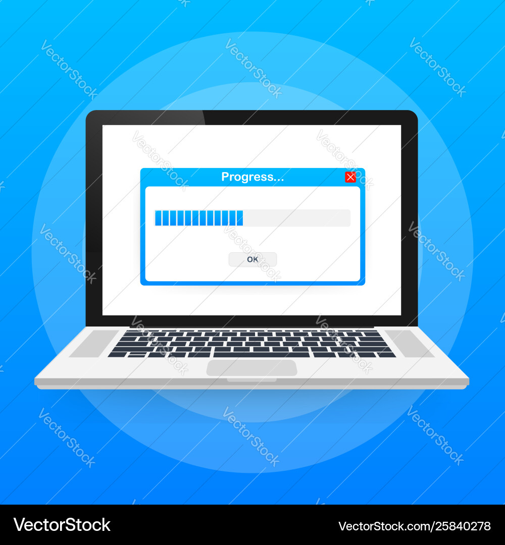 Loading Data Window with Progress Bar vector image