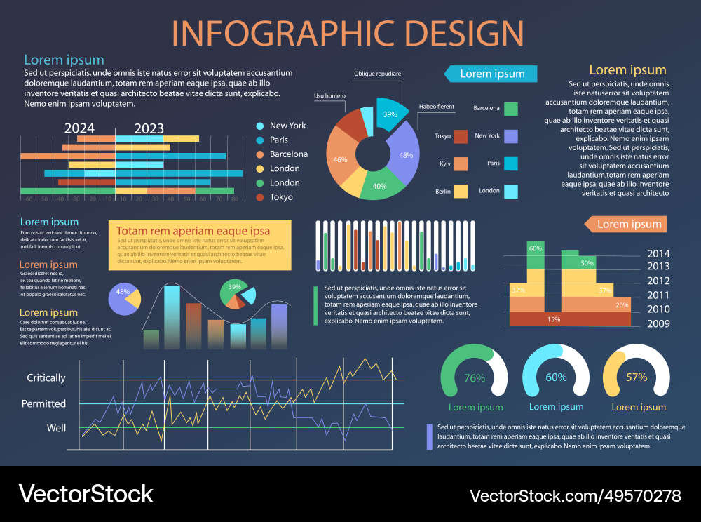 Mega set of infographic elements data Royalty Free Vector