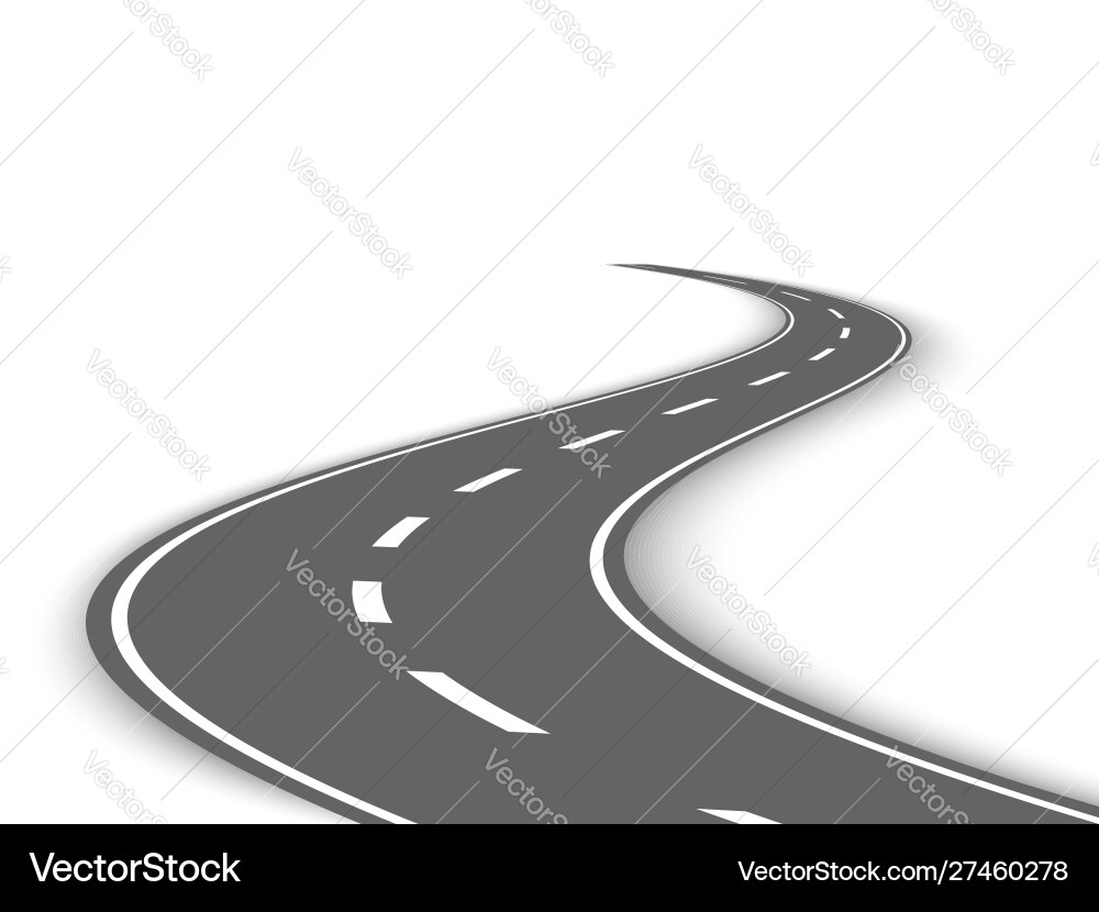 Perspective curved road template Perspective curved road template vector image