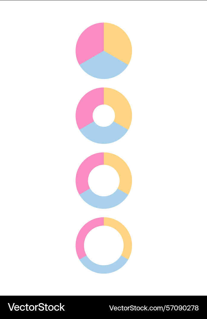 Piechart section template circle and ring graph Piechart section template circle and ring graph vector image