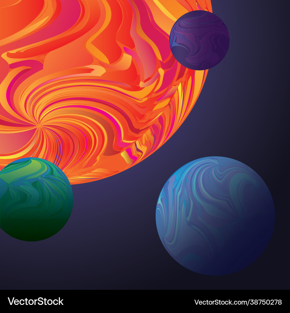 Planetary system abstract background colored Vector Image