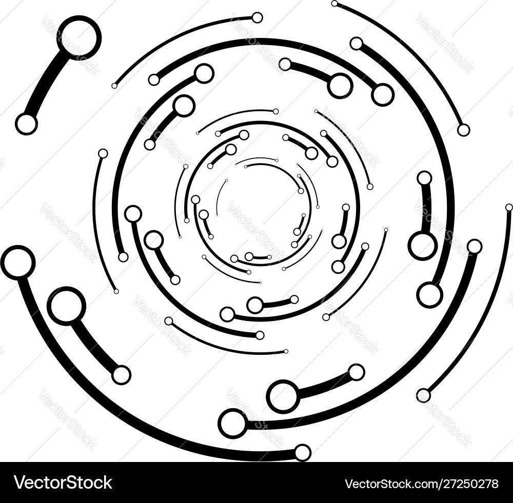 Plexus wire-frame radial circles with nodes Plexus wire-frame radial circles with nodes vector image