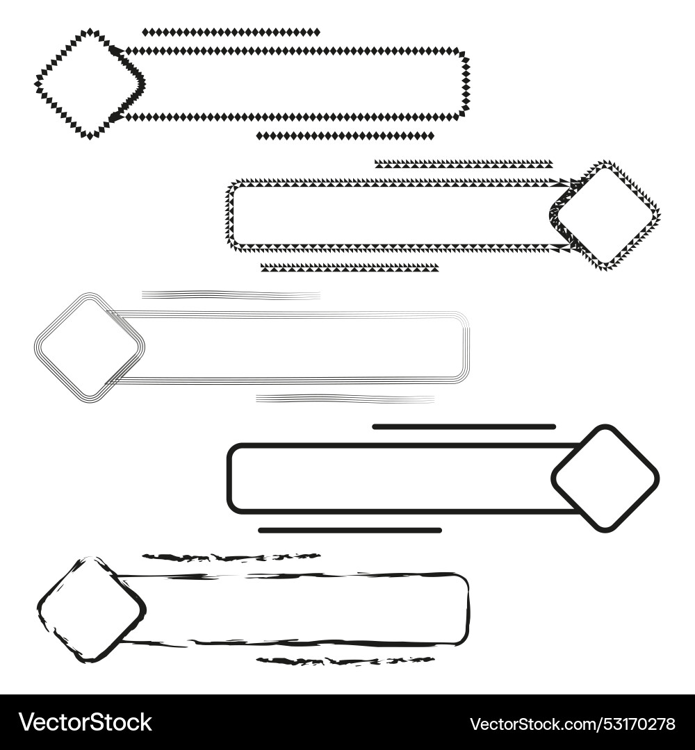 Rectangular arrow labels geometric frame design vector image