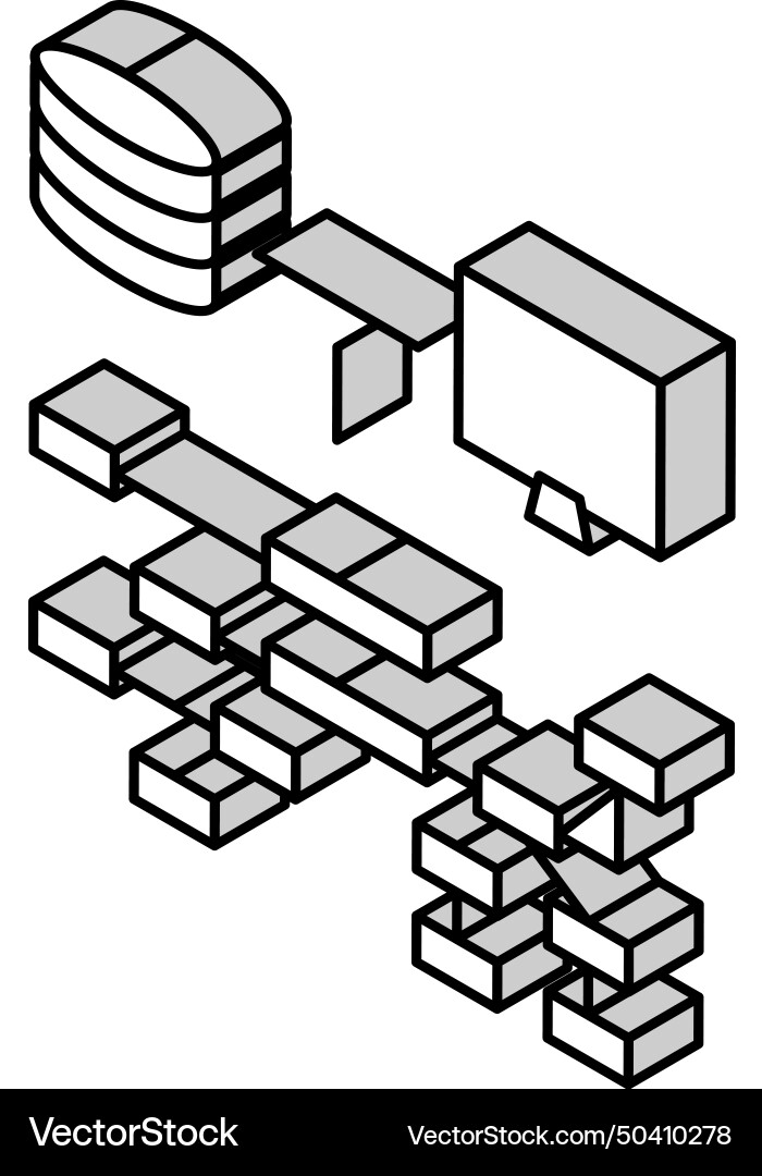 Relational database isometric icon Relational database isometric icon Vector Image