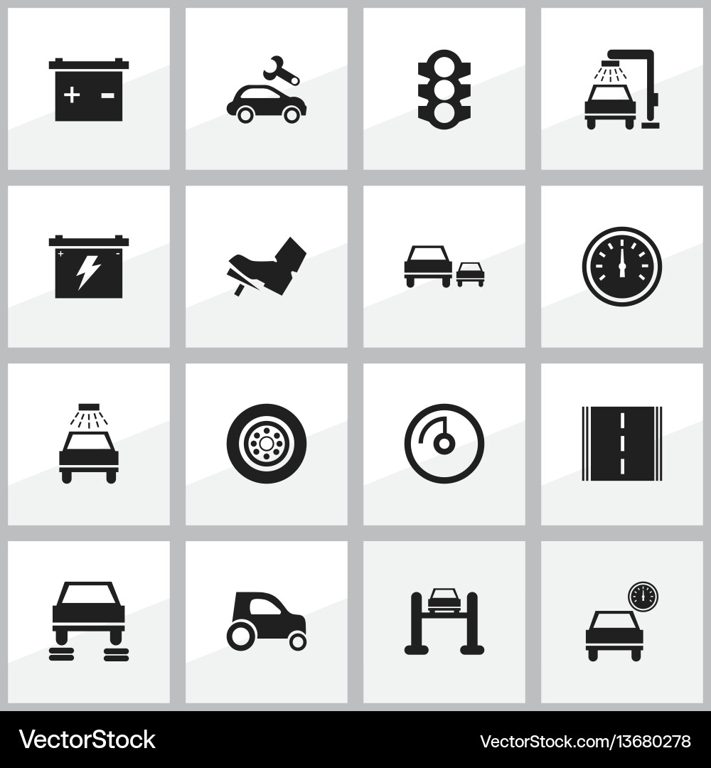 Set of 16 editable traffic icons includes symbols Set of 16 editable traffic icons includes symbols vector image