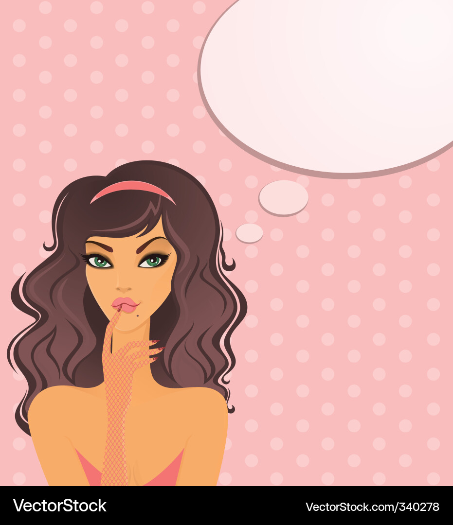 Young Woman with Dream Bubble Vector Image