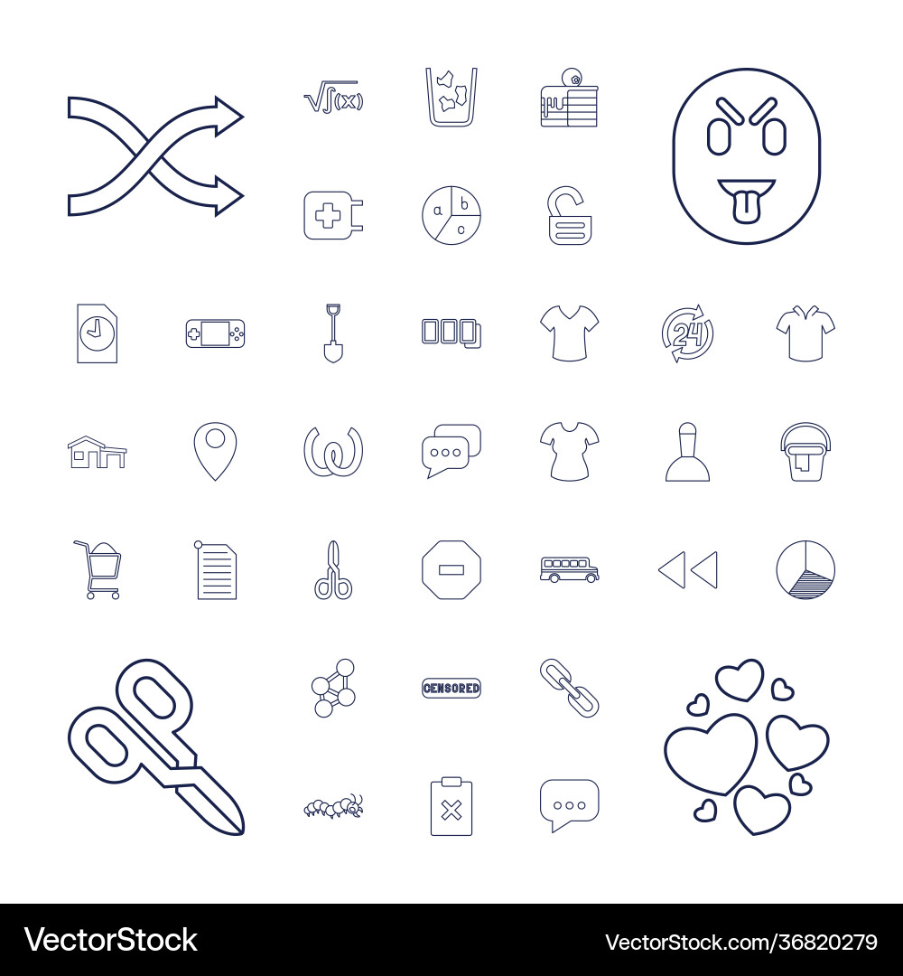 37 button icons Vector Image