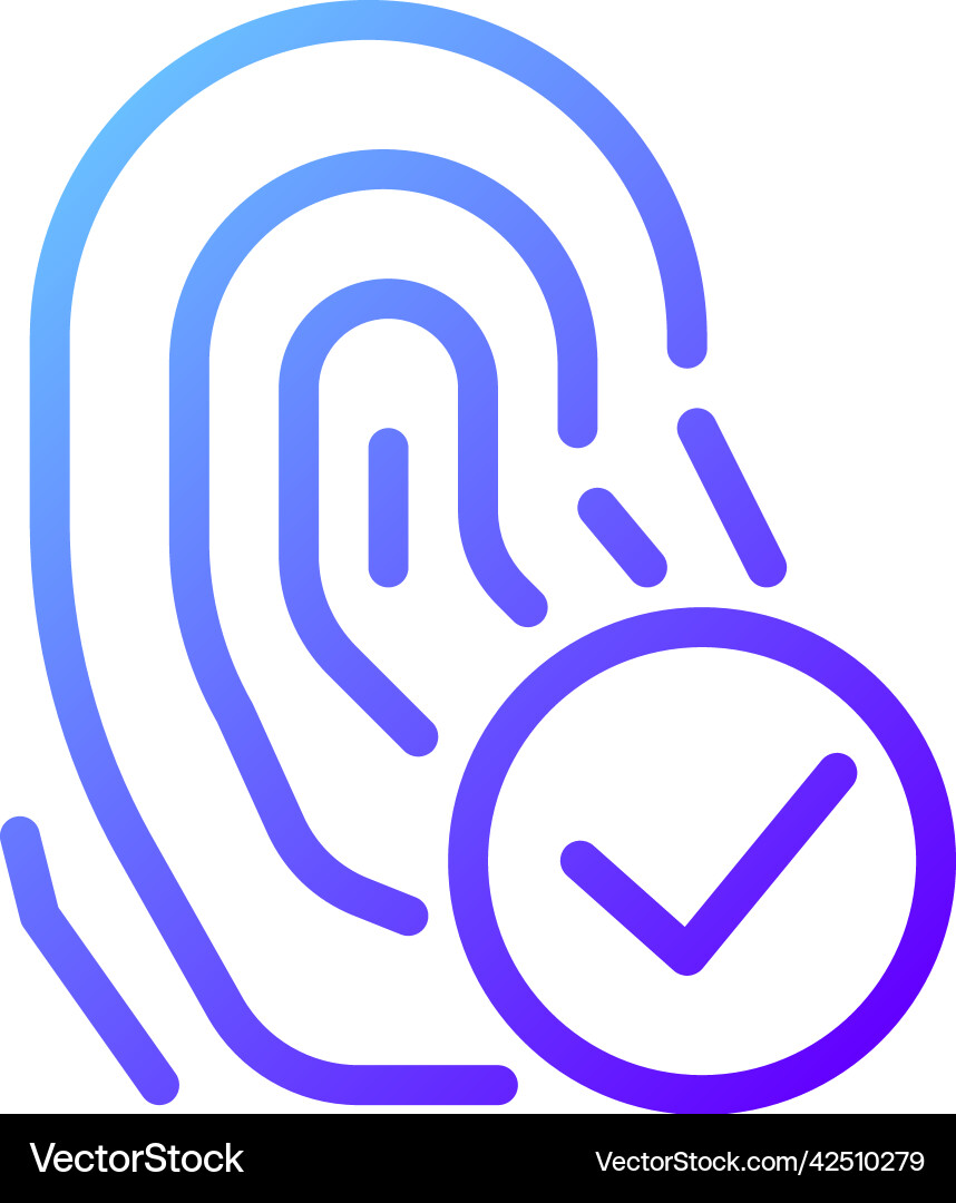 Biometrics pixel perfect gradient linear icon Biometrics pixel perfect gradient linear icon vector image