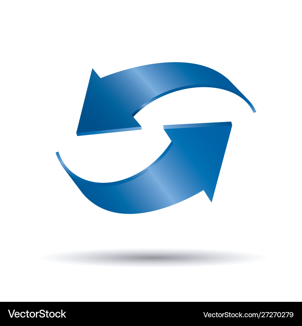 Blue arrow 3d graphic element for web and design Vector Image