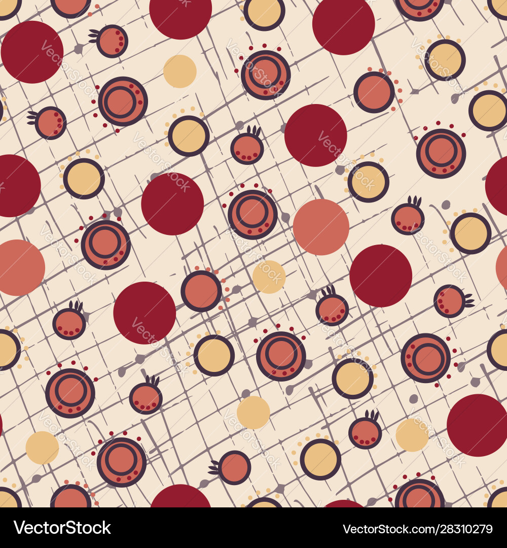 Circles and dots on a grid background seamless Circles and dots on a grid background seamless vector image