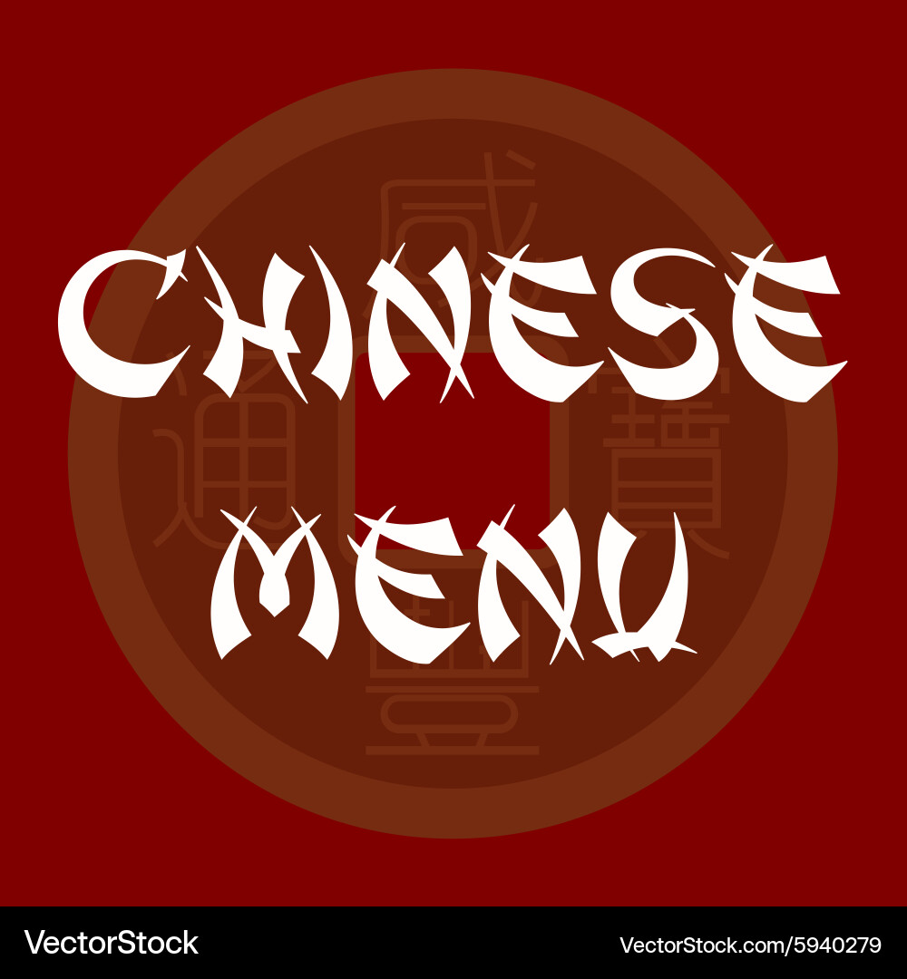 Colored chinese menu design with text vector image