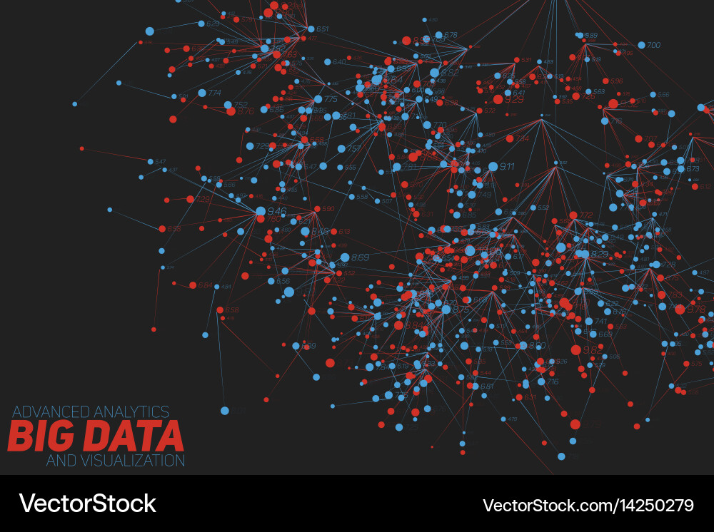 Complex Data Network Visualization vector image