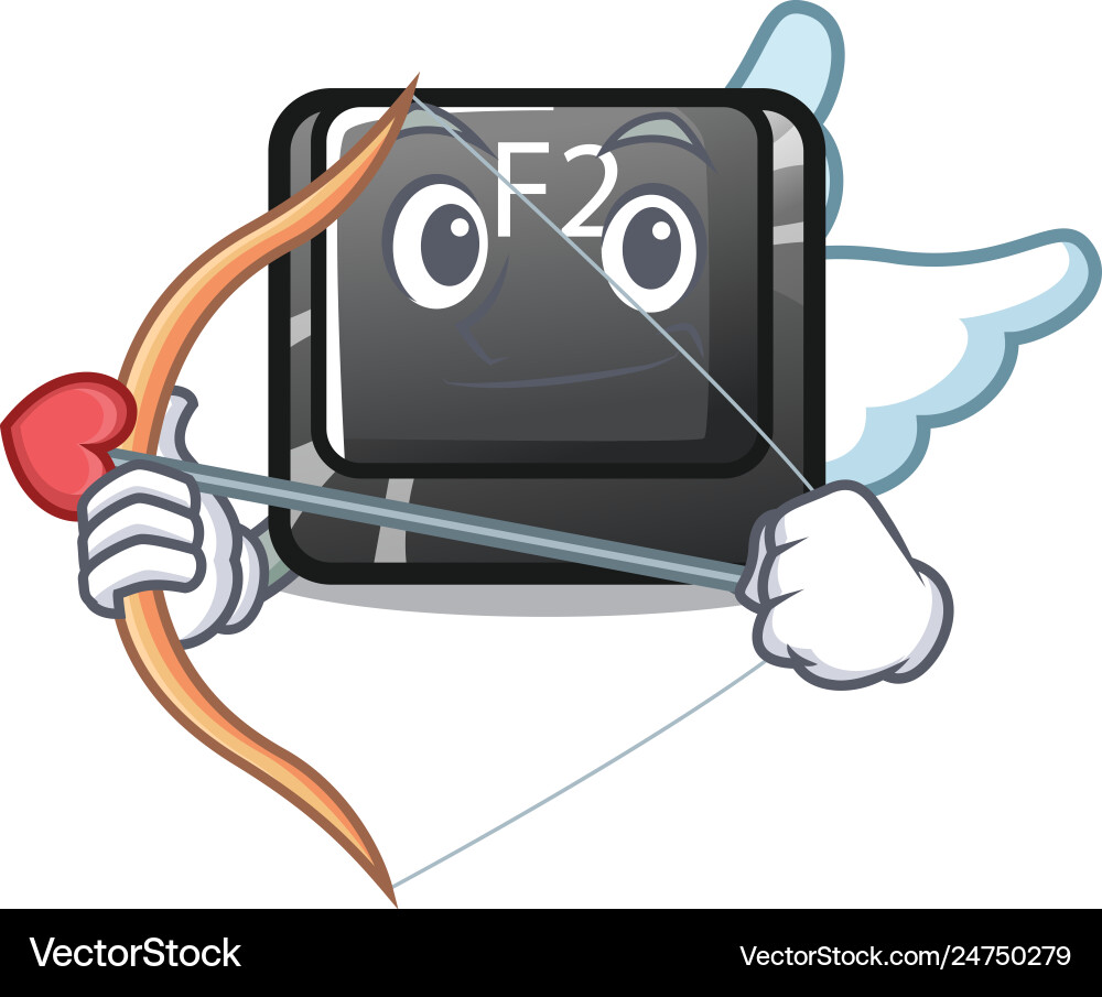 Cupid button f2 in shape character Cupid button f2 in shape character vector image