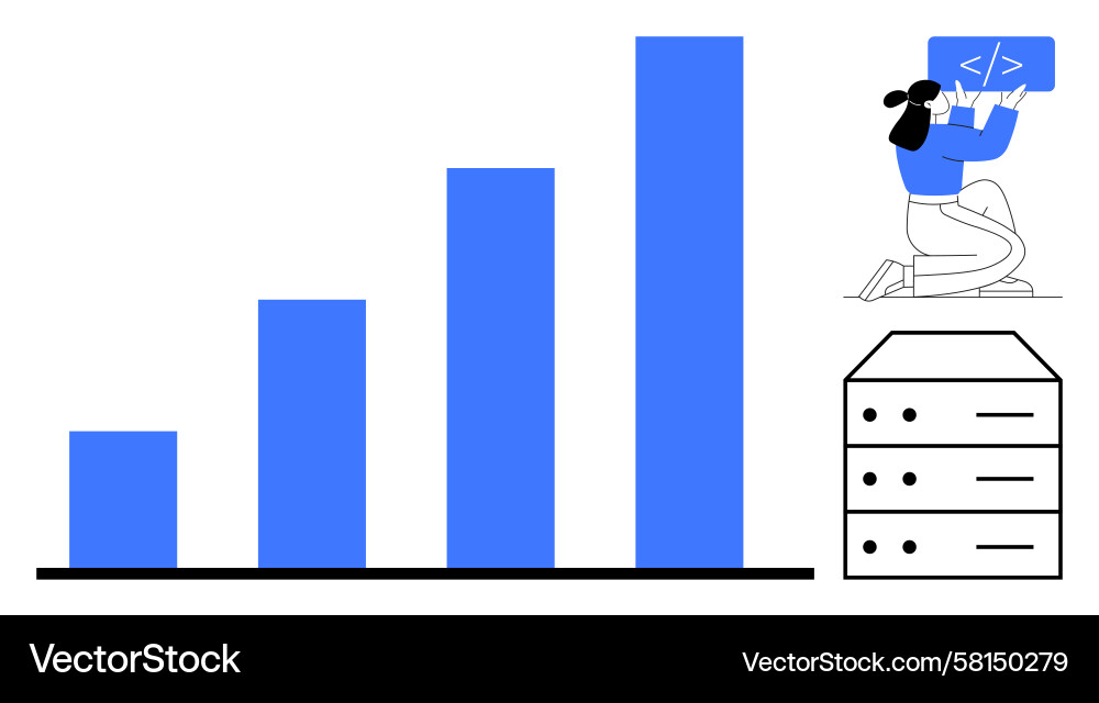 Data Growth & Coding Technology Vector Image