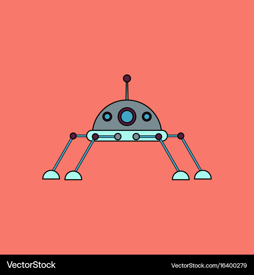 Flat icon design collection spaceship Vector Image