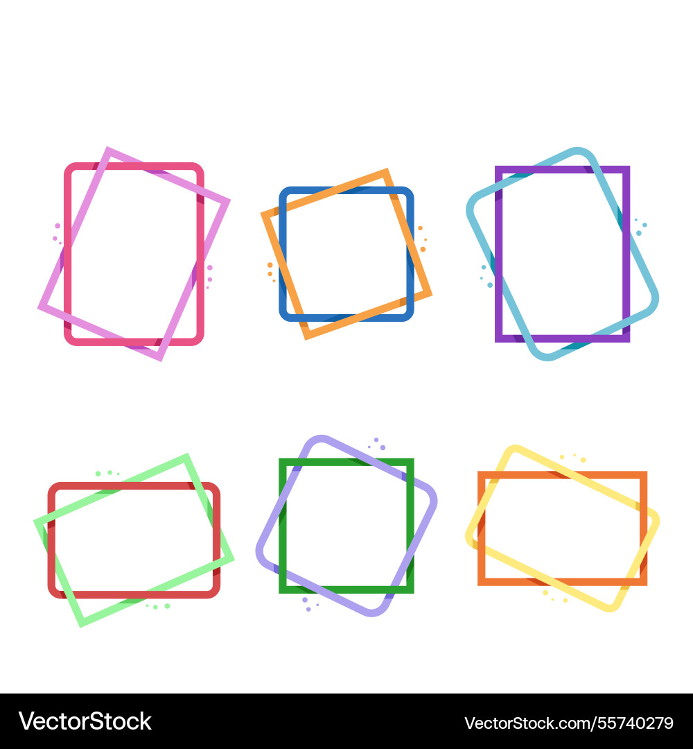Frame collection with lineal style Vector Image