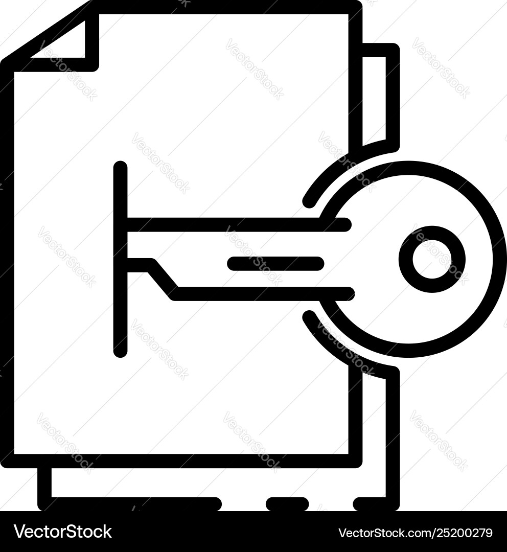 Hacking file encryption icon outline style vector image