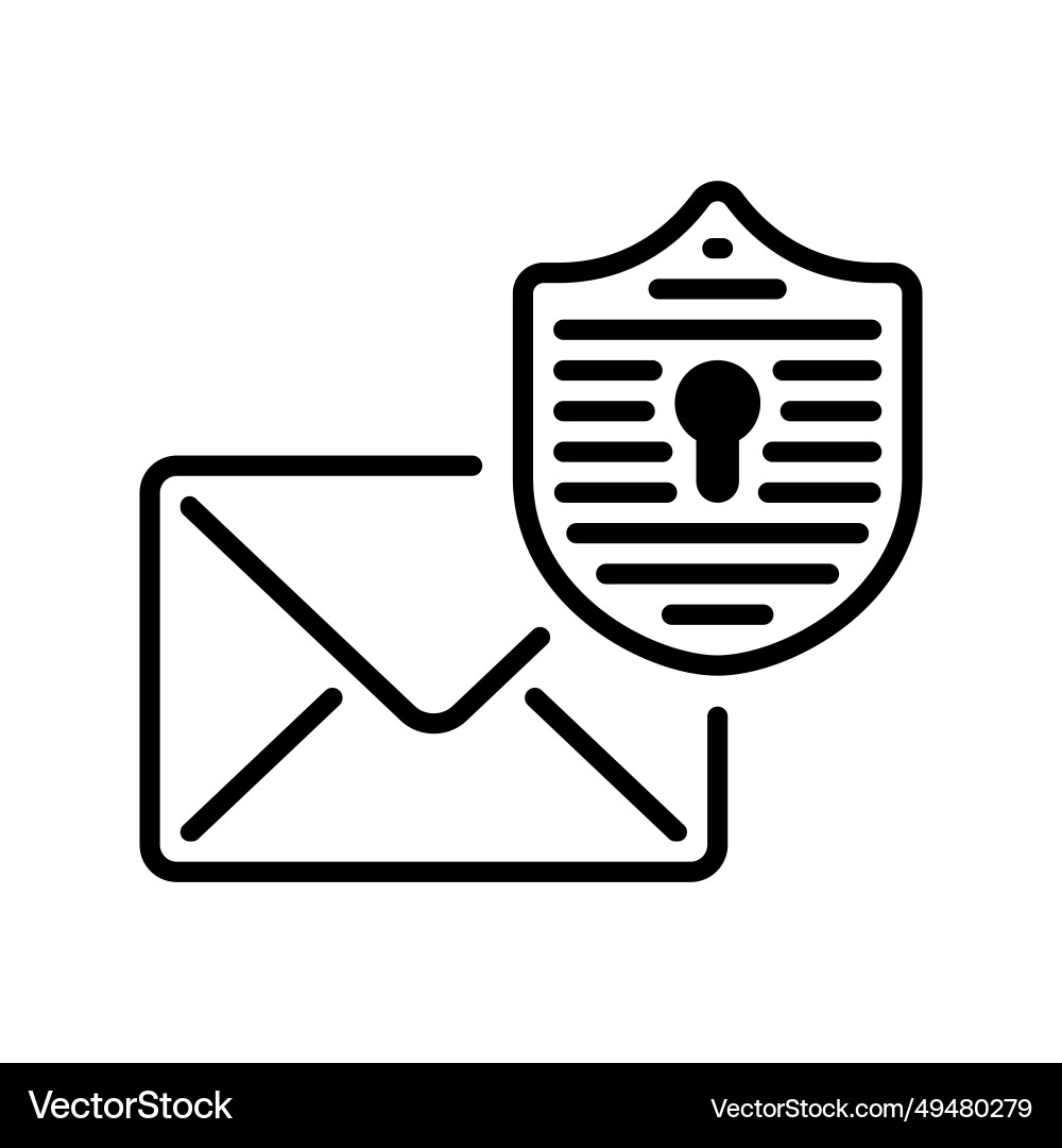 Line style icon design for email and shield Line style icon design for email and shield vector image