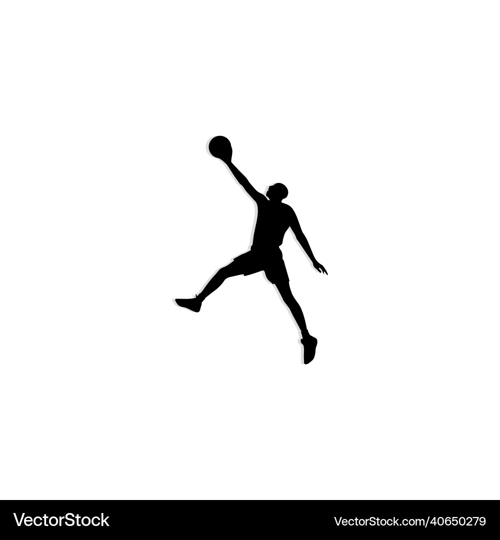 Slam dunk basketball silhouette logo design Slam dunk basketball silhouette logo design vector image