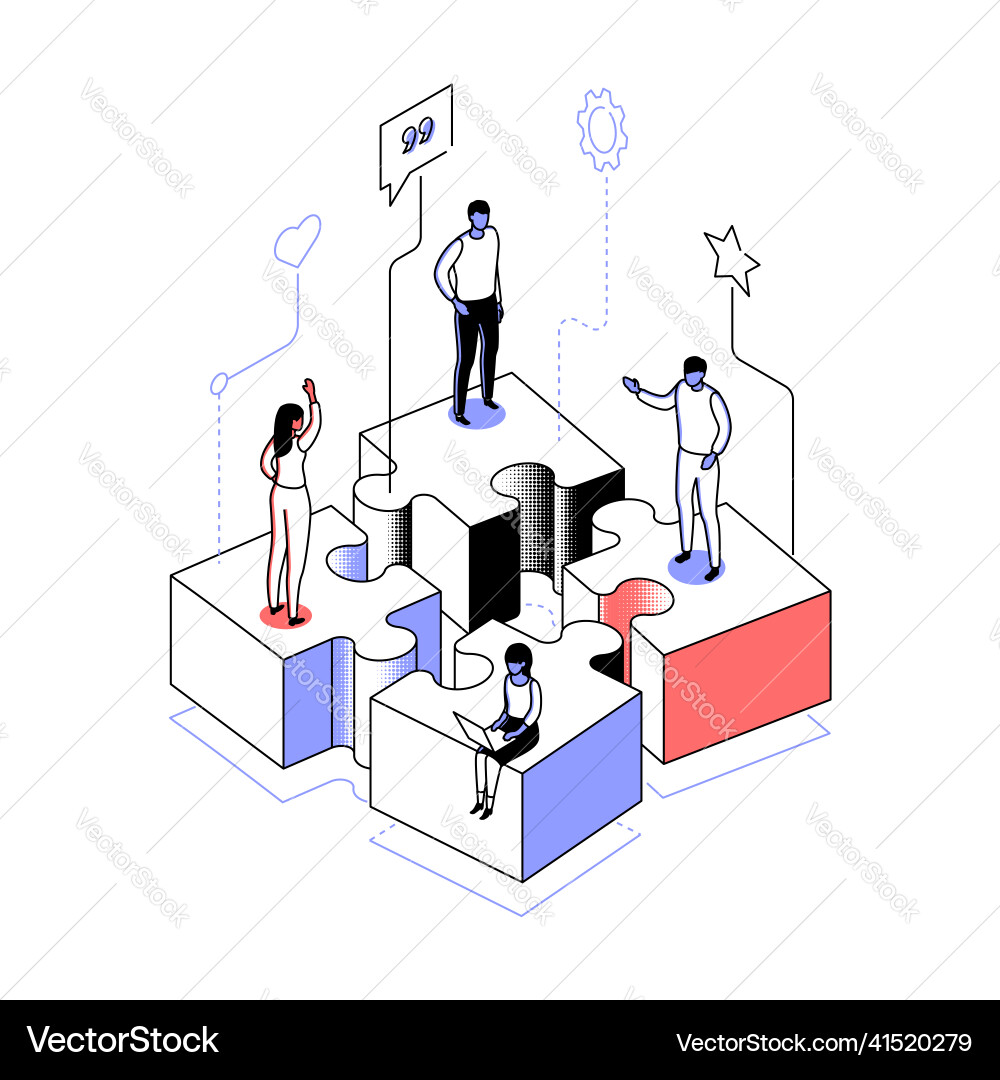Solving business problems - modern line isometry Solving business problems - modern line isometry vector image