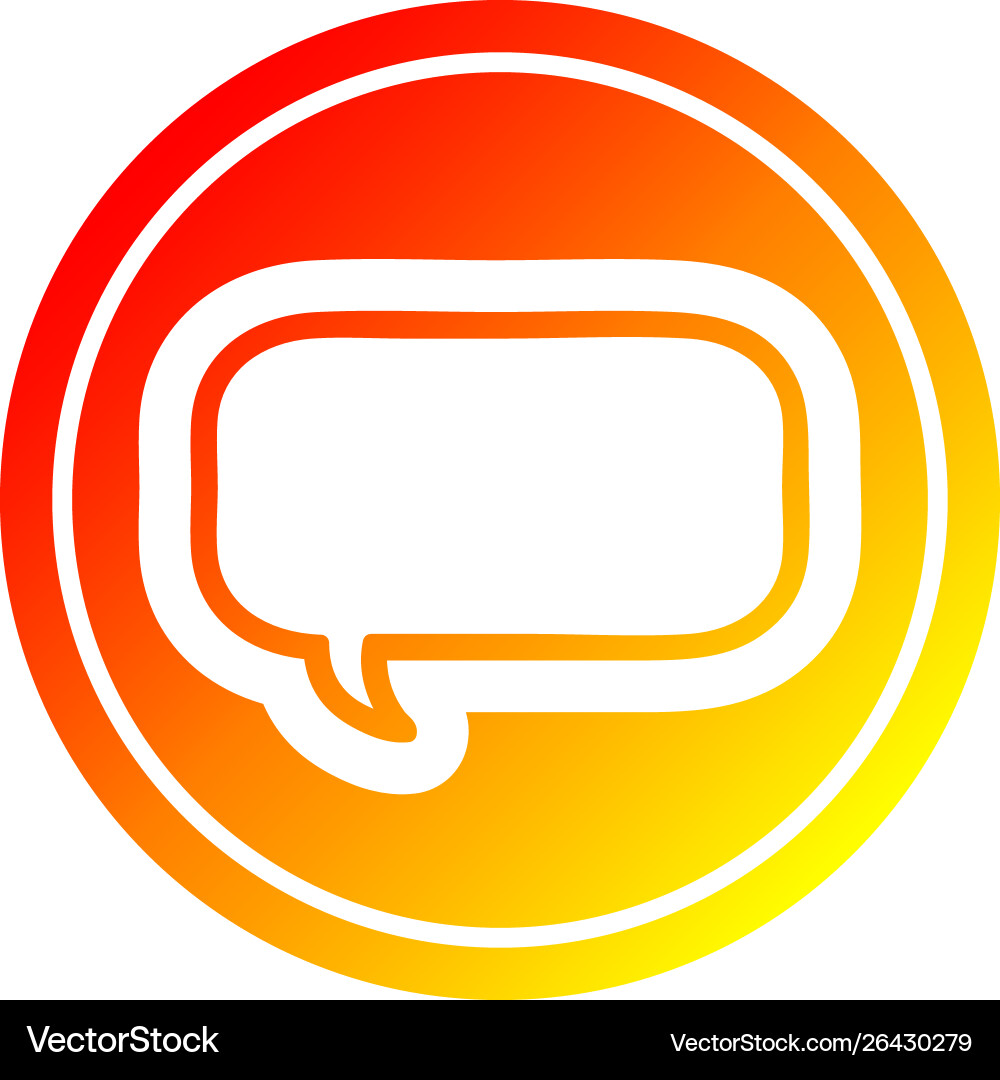 Speech bubble circular in hot gradient spectrum vector image