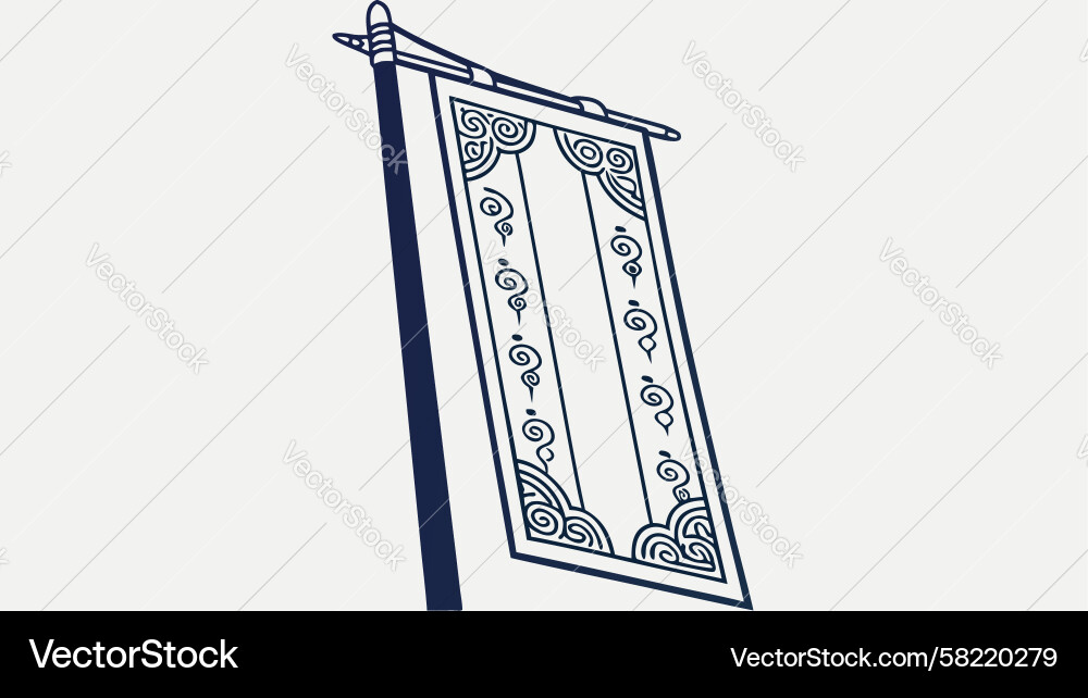 Stylized Scroll with Abstract Pattern Vector Image