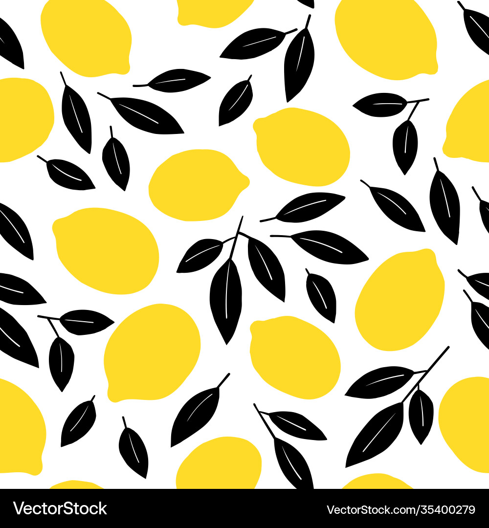 Tropical seamless pattern with yellow lemons Tropical seamless pattern with yellow lemons vector image