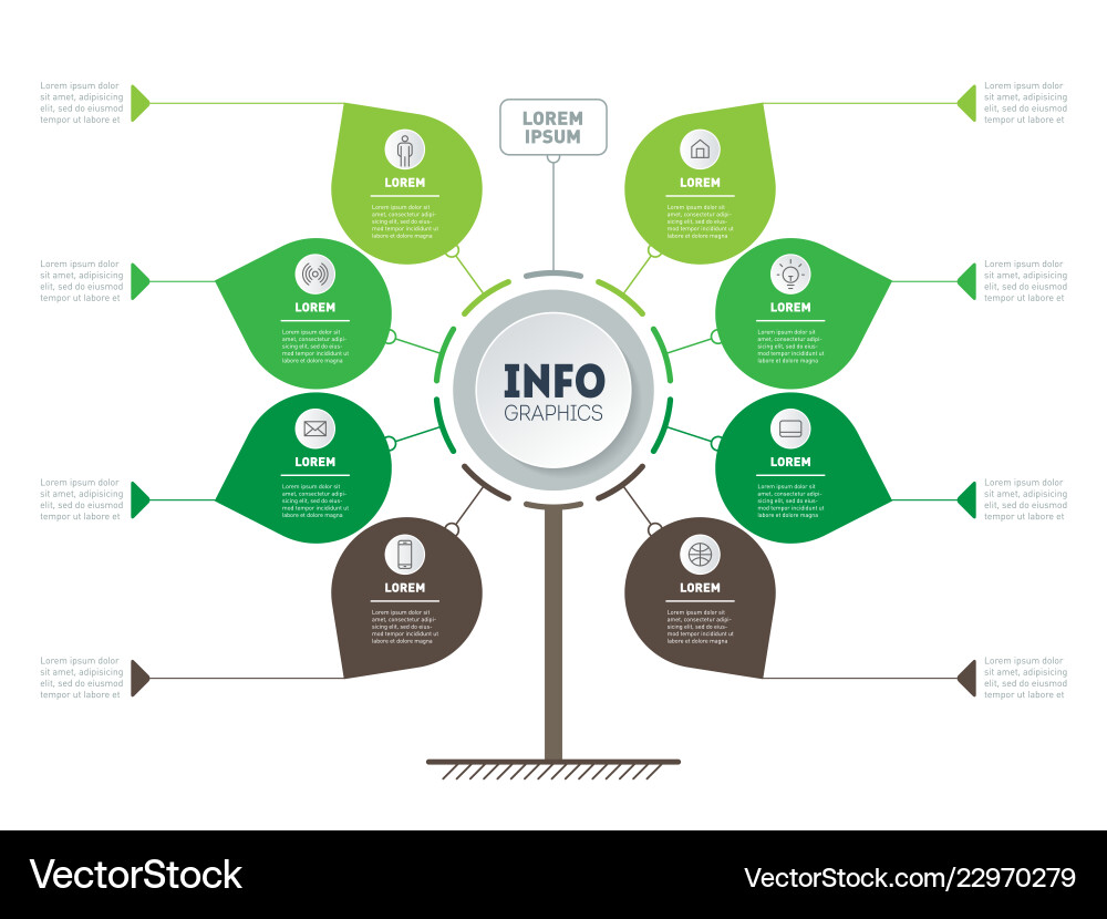 Vertikale Ökologie-Zeitlinie oder Infografiken Baum Vertikale Ökologie-Zeitlinie oder Infografiken Baum vektorbild