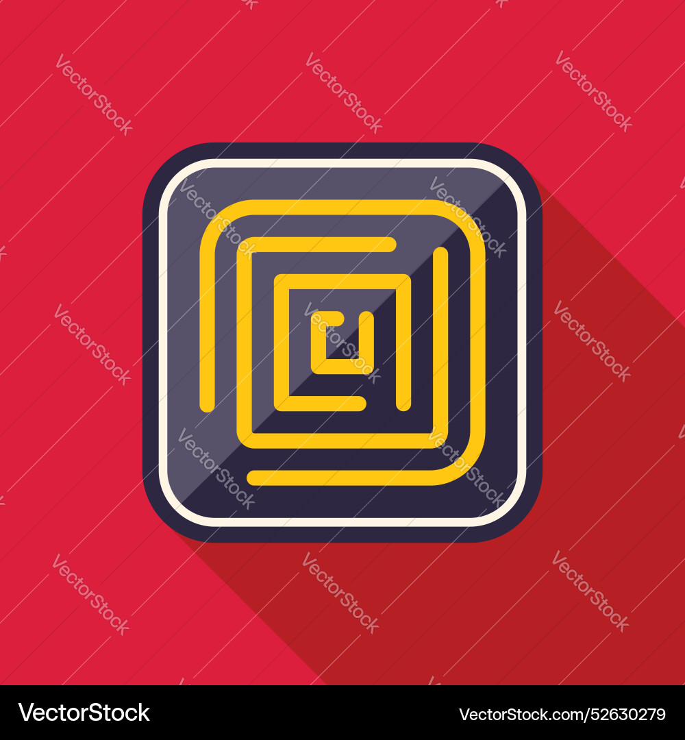 Yellow square labyrinth inside a rounded Yellow square labyrinth inside a rounded Vector Image