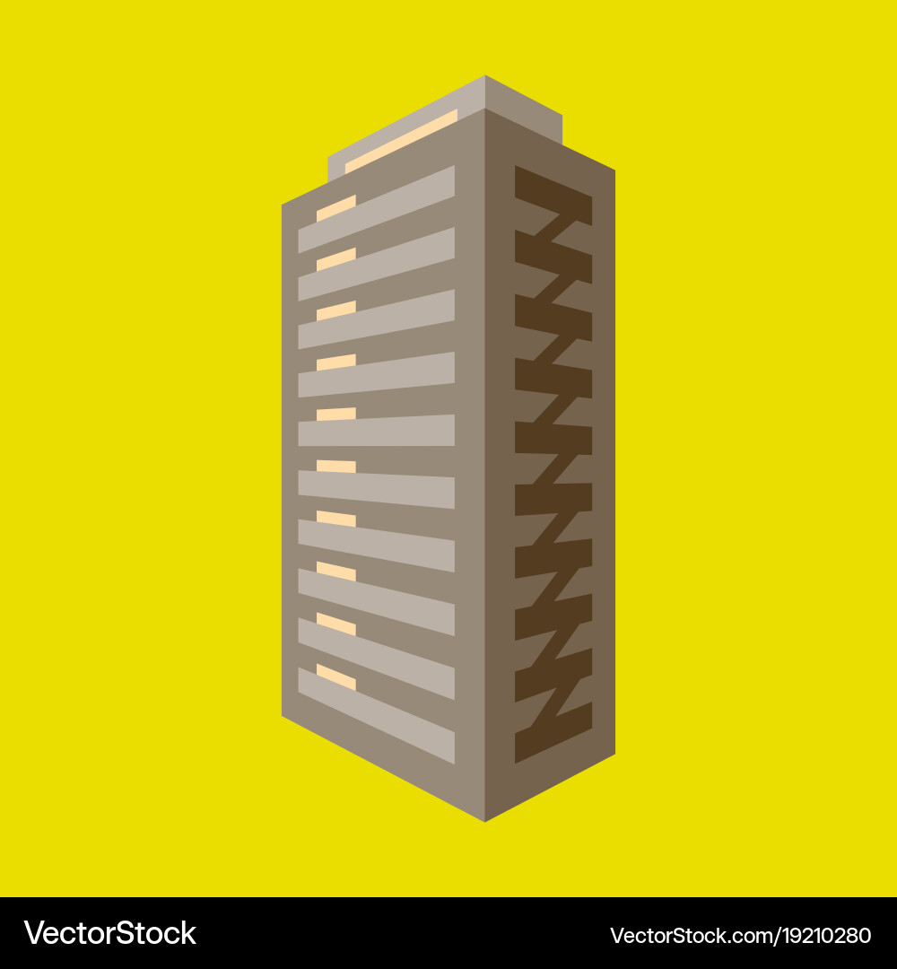A modern multi-storey building with complex Vector Image